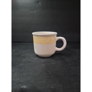 Furio Crackled Stoneware Mug, Vintage White Yellow Coffee‎ Mug, Italian Tea Cup